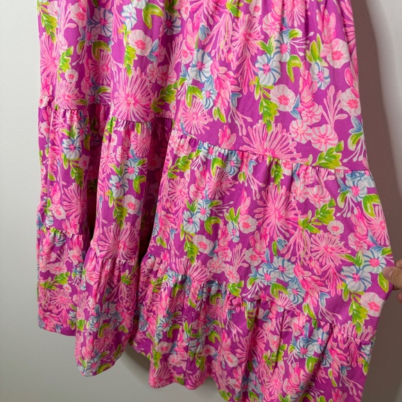 NEW Lilly Pulitzer Jodee Swing Dress Amethyst Size Small Floral Tiered Ruffles - Picture 7 of 9